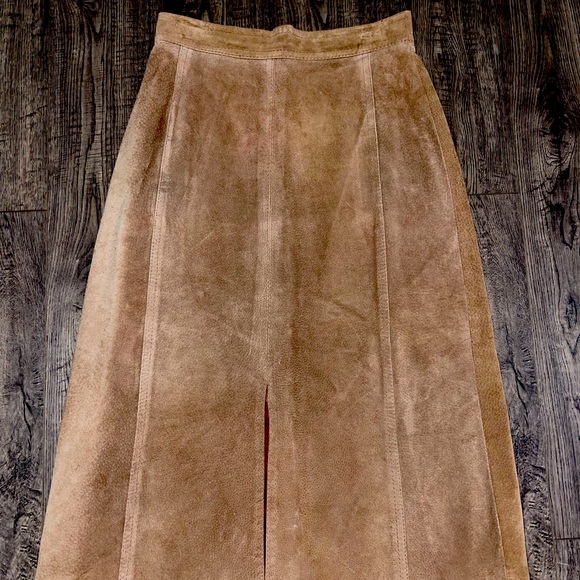 1970s Vintage Suede Leather Skirt Gassy Jack - Picture 1 of 7